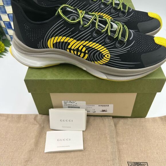 Men’s Gucci interlocking G run low top sneakers size 13 made in Italy - Picture 2 of 7